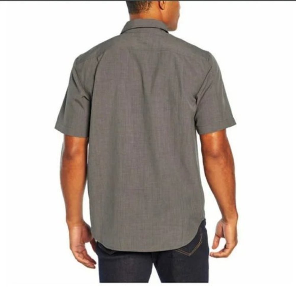 GRAY Orvis Men short sleeve woven tech shirt - Picture 4 of 5